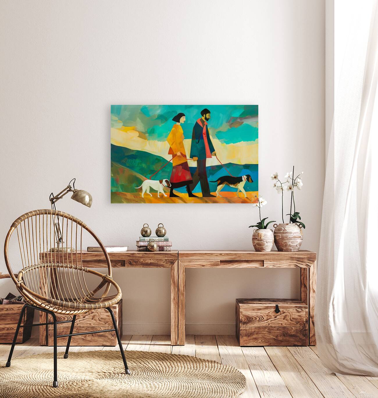 COMPANIONS ON A PROMENADE Reproduction