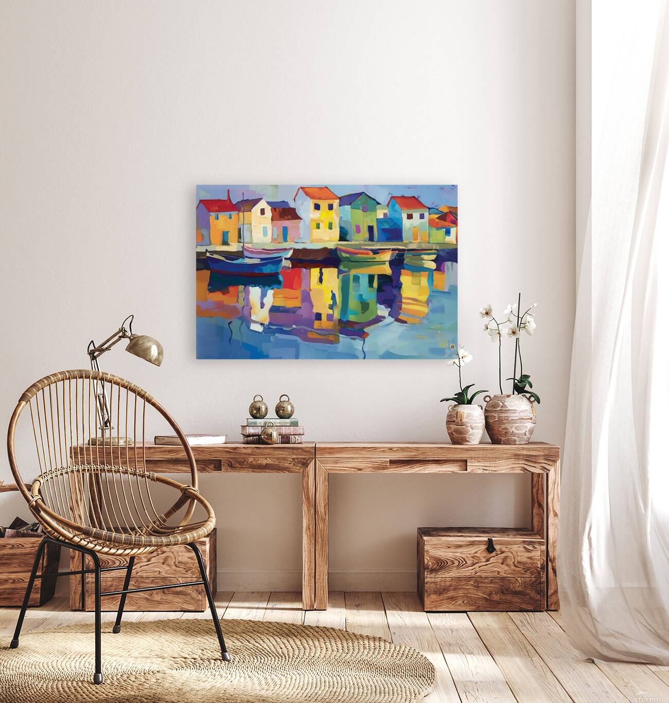 REFLECTIONS IN THE HARBOR Reproduction