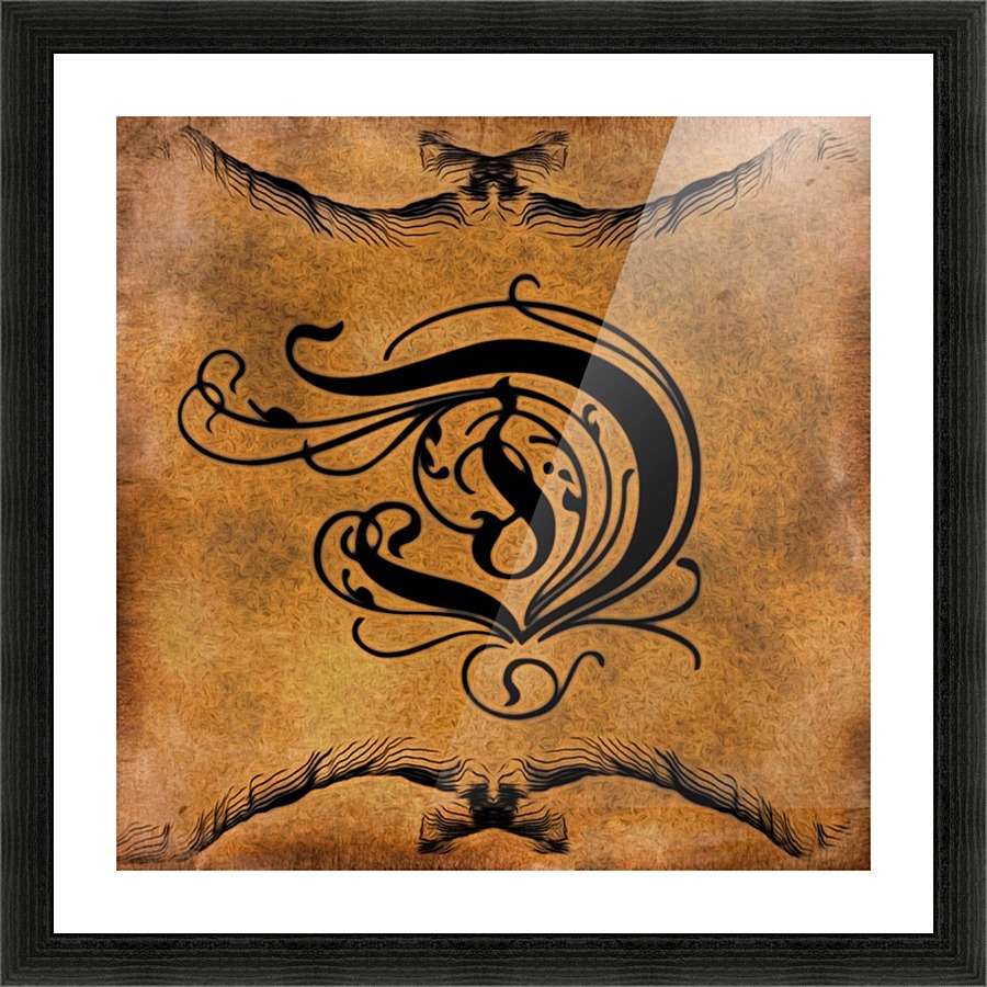 Beautiful Monogram Letter D Picture Frame print