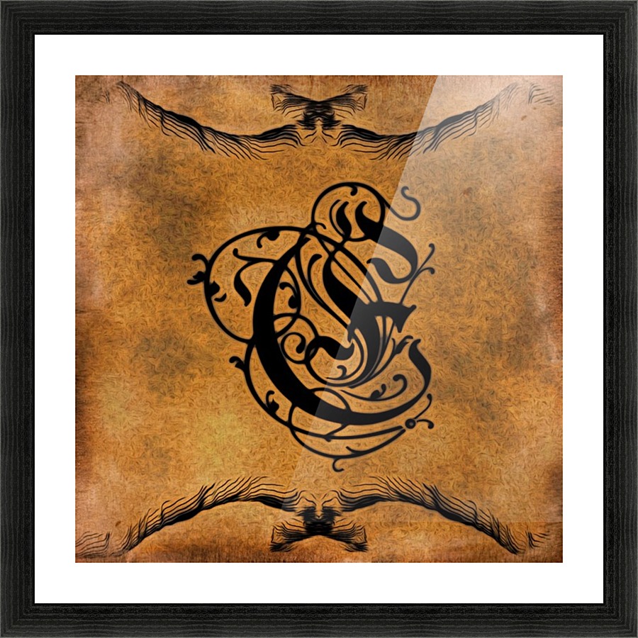 Beautiful Monogram Letter E Picture Frame print