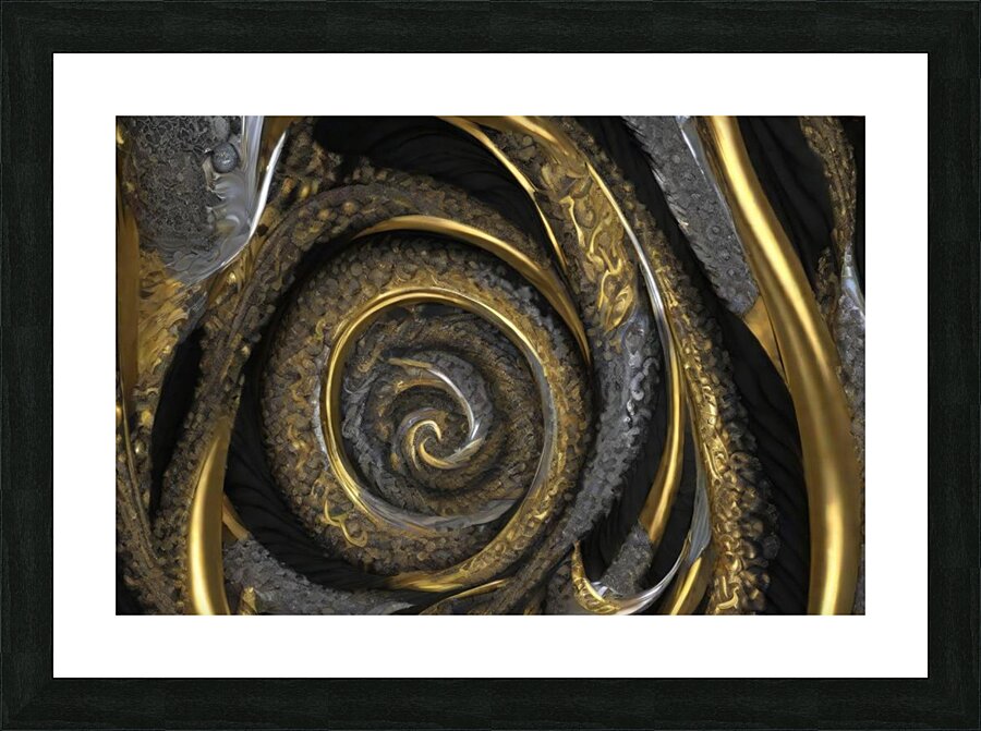 Elegance in Time: Mystical Gold Black and Silver Time Piece Collection 1 Picture Frame Printing
