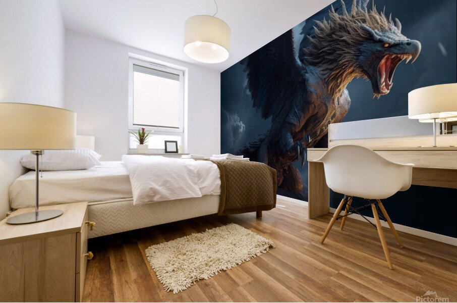 chaos griffin flying Mural print