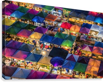 Train night market Canvas Print