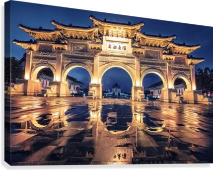 Wet Liberty Arch Canvas Print
