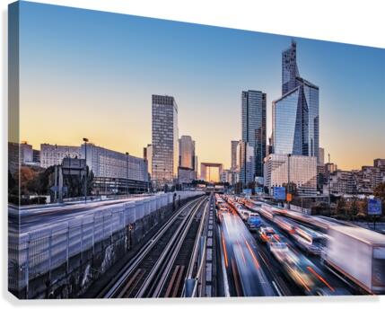 La Defense at sunset Canvas Print