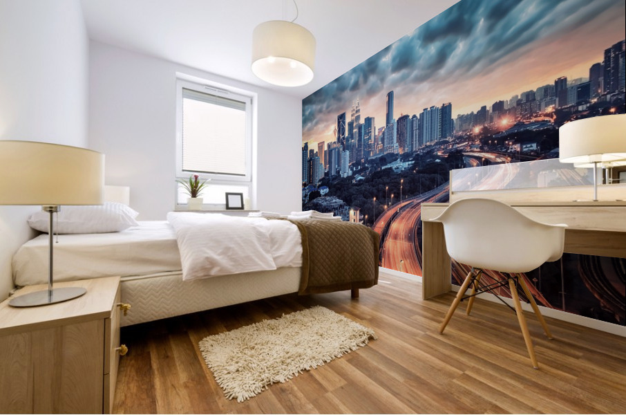 Kuala Lumpur sunset Mural print