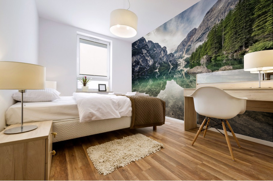 Reflection at Braies Mural print