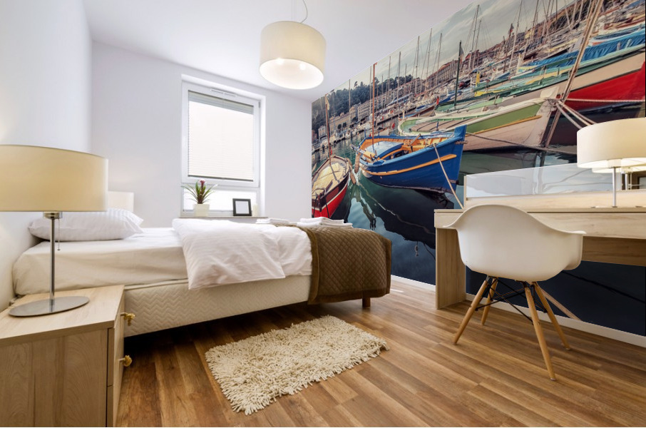 Harbor in Nice Mural print