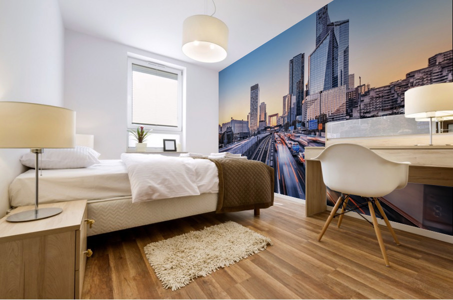 La Defense at sunset Mural print