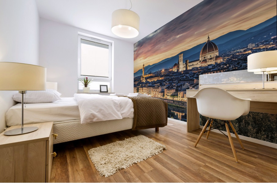 Florence at sunset Mural print