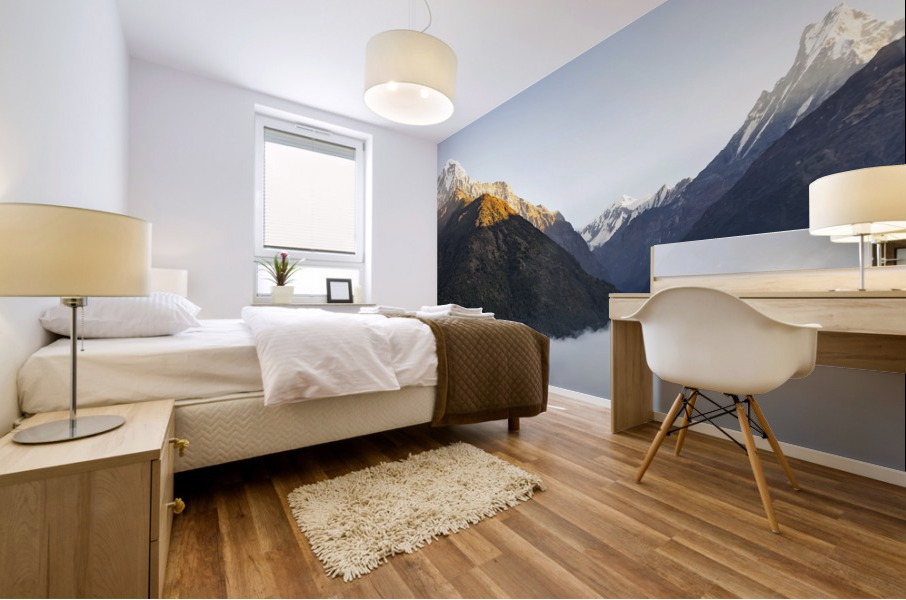 The misty mountain Mural print