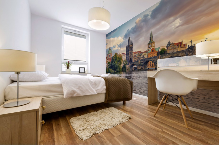 Prague Sunset Mural print