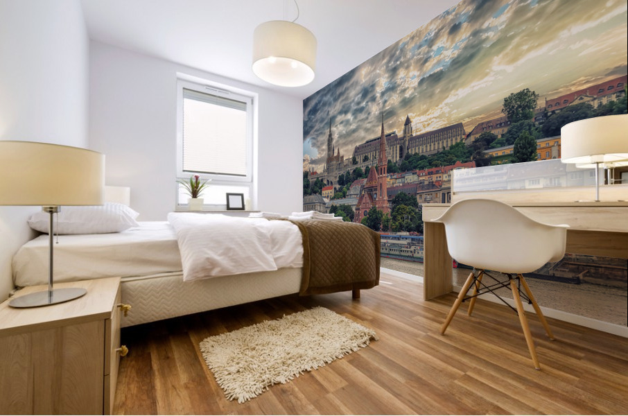 Budapest in the evening Mural print