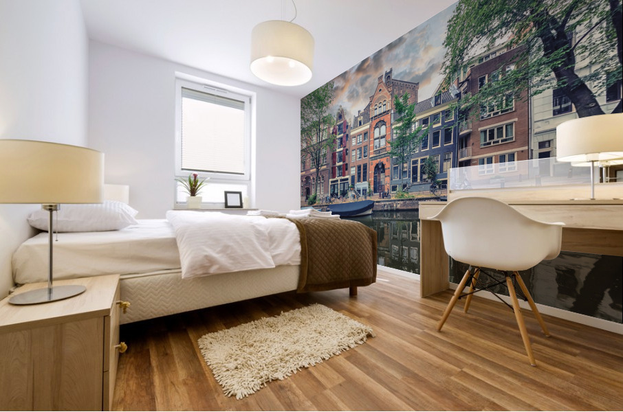 Sunset In Amsterdam Mural print