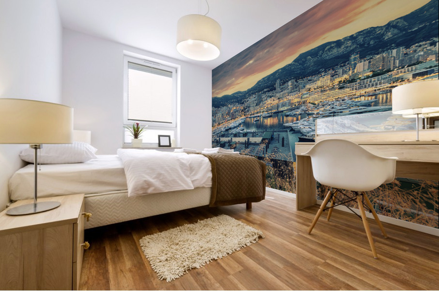 Monaco Harbour Mural print