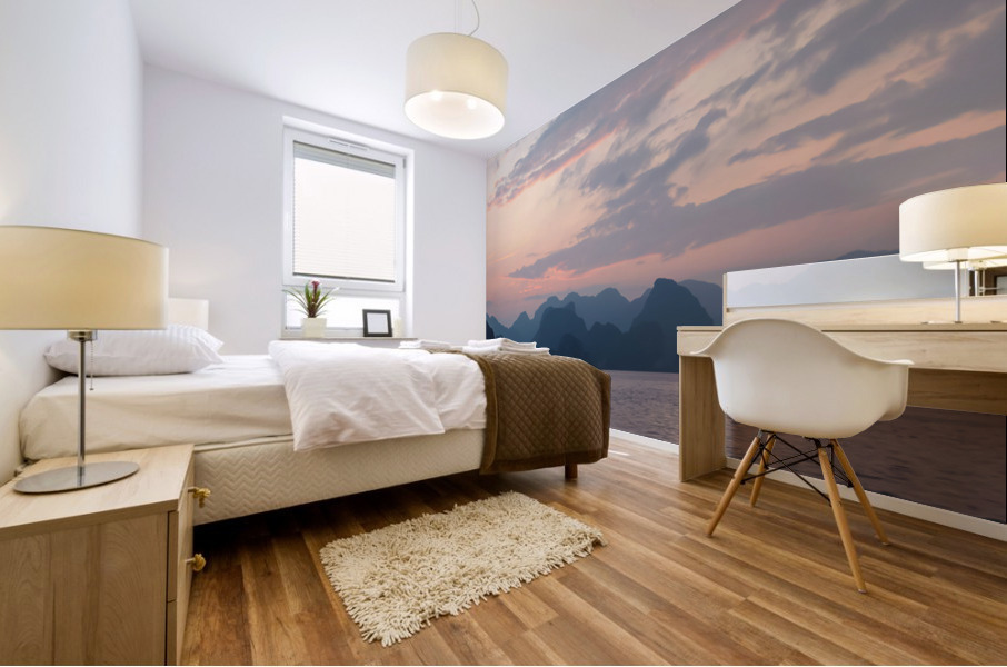 Halong Bay Sunset Mural print