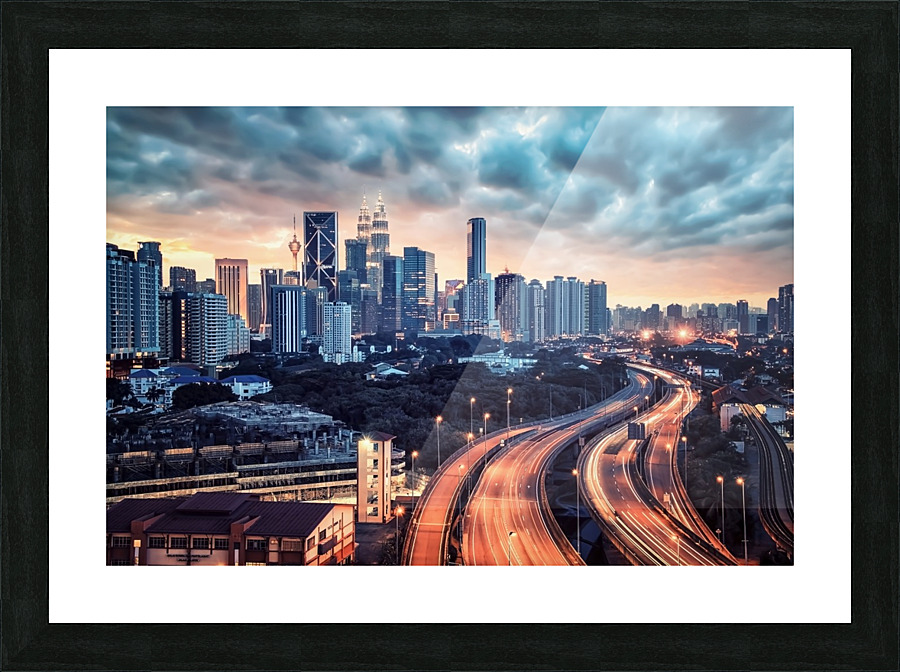 Kuala Lumpur sunset Picture Frame print