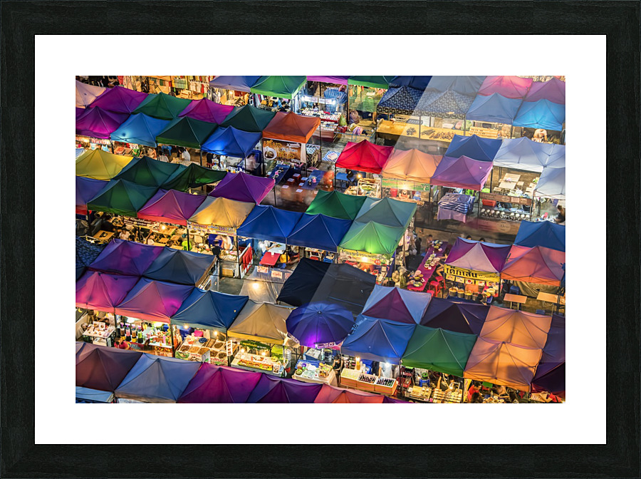 Train night market Picture Frame print