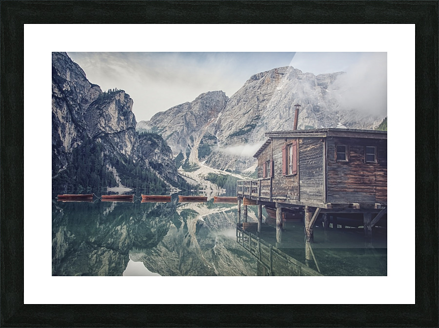 Braies lake Picture Frame print