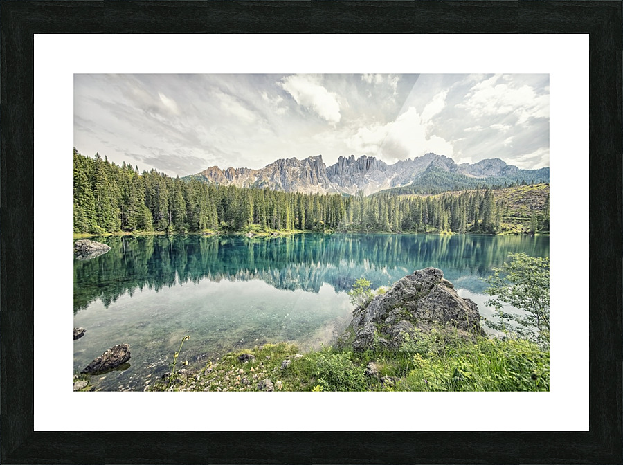 Carezza lake Picture Frame print
