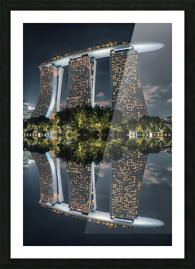  Marina Bay sands reflection Picture Frame print