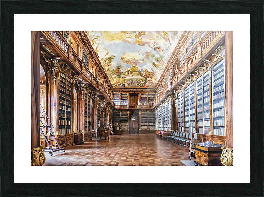 Library in Prague Picture Frame print