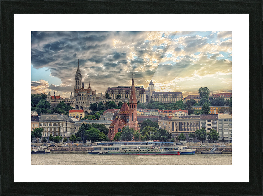 Budapest in the evening Picture Frame print