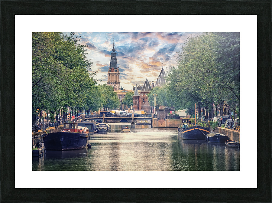 Amsterdam City Sunset Picture Frame print