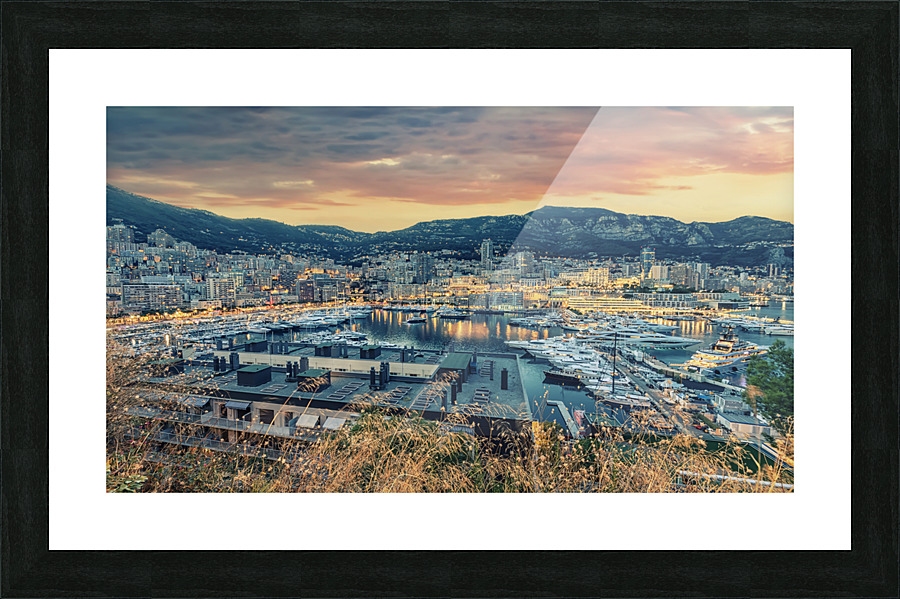 Monaco Harbour Picture Frame print
