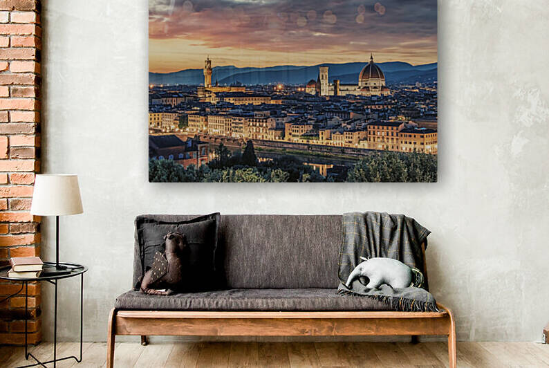 Florence at sunset Reproduction
