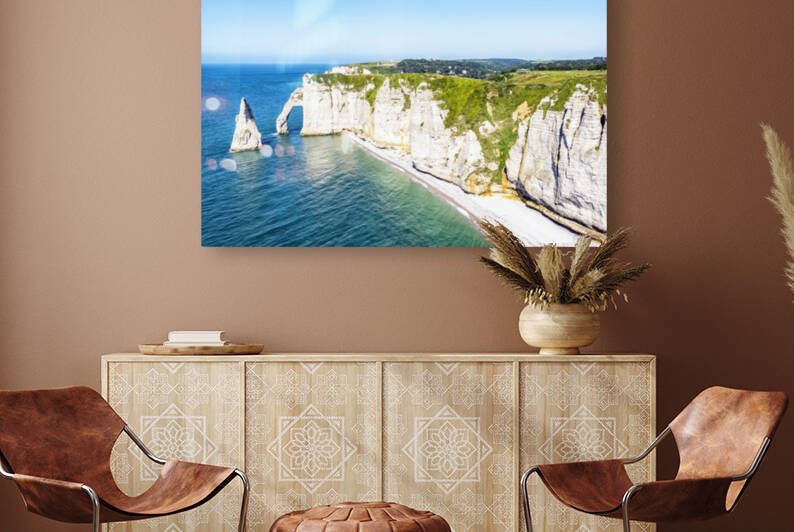 Etretat Cliffs And Beach by Manjik Pictures