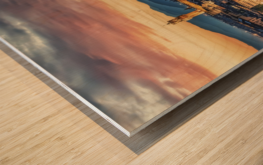 Florence at sunset Wood print