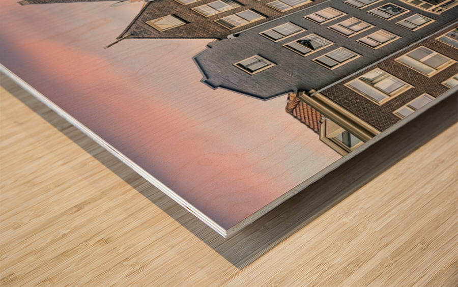 Facade in Amsterdam Wood print