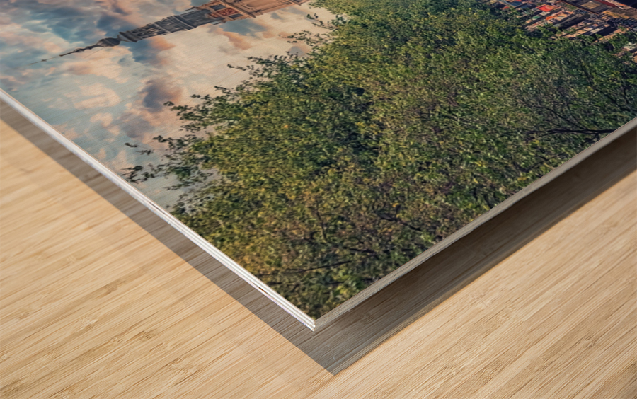Amsterdam City Sunset Wood print
