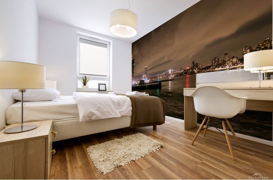 Evening in NY The East River Mural print