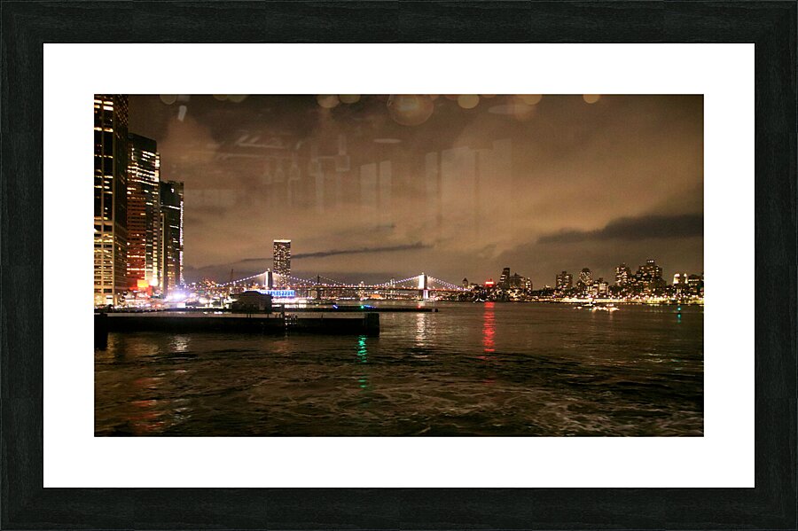 Evening in NY The East River Picture Frame print