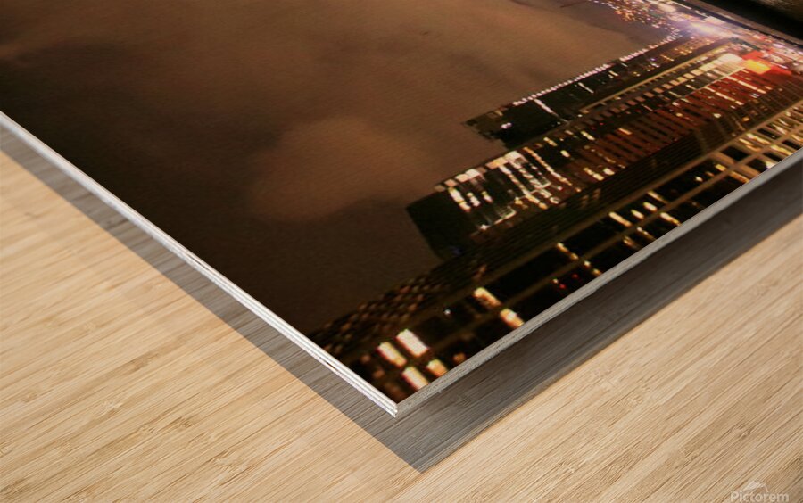 Evening in NY The East River Wood print