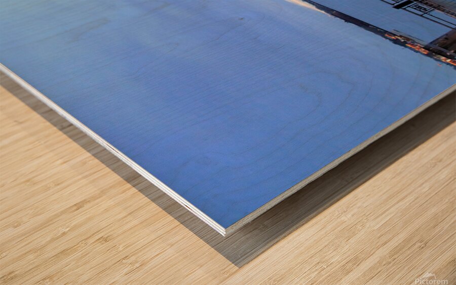 Evening in NY The Harbor stitch Wood print