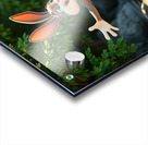 The rabbit teaches the kitten to swim Acrylic print