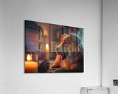 A cinematic still of a dog family scene with warm Acrylic Print