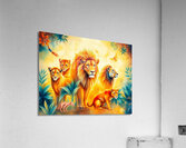 A vibrant watercolor painting depicting a group o Acrylic Print