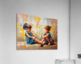 Oil painting depicting children playing rich text Acrylic Print