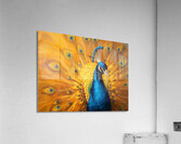 A majestic peacock in a classic oil painting styl Acrylic Print