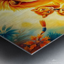 A vibrant watercolor painting depicting a group o Metal print