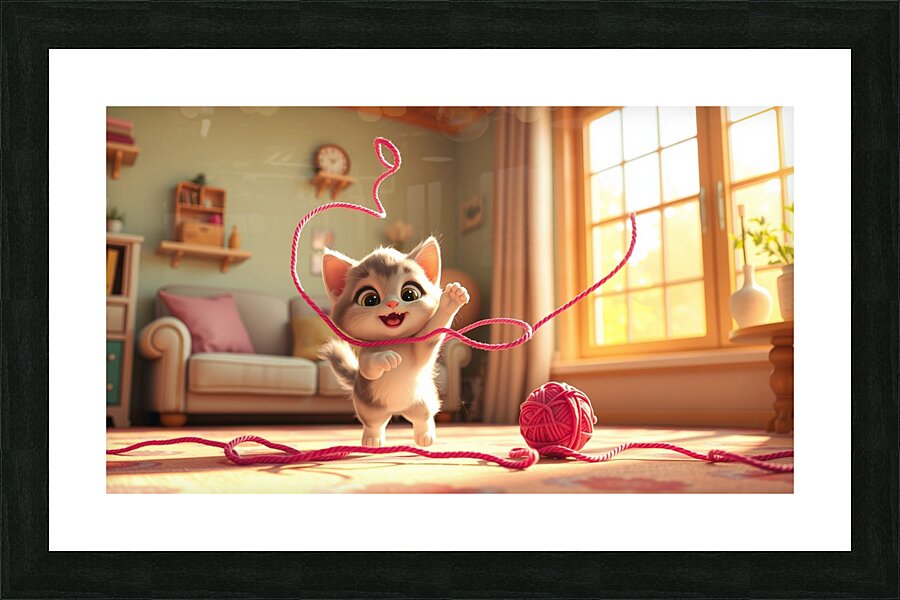 Un Petit Chat Joue Avec Un eybtZ Picture Frame print
