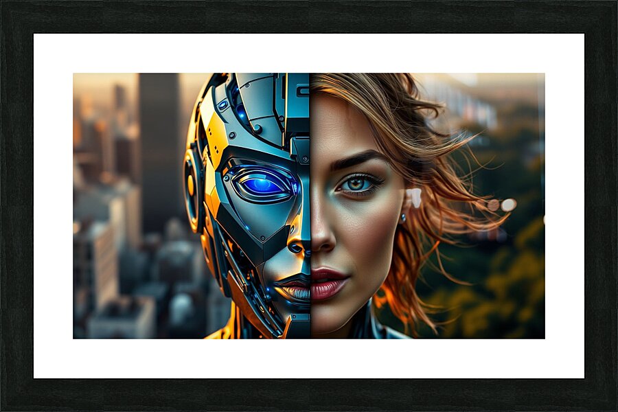 Duality Of Self A Face dik3a Picture Frame print