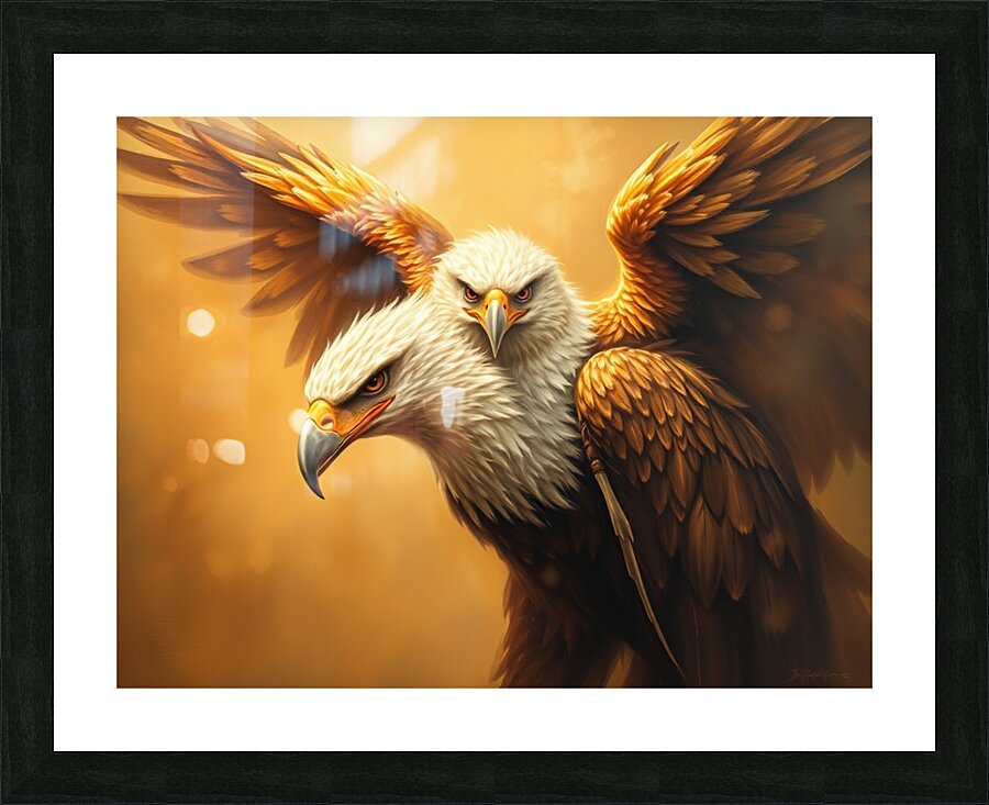 A fantasy painting of a double eagle Picture Frame print