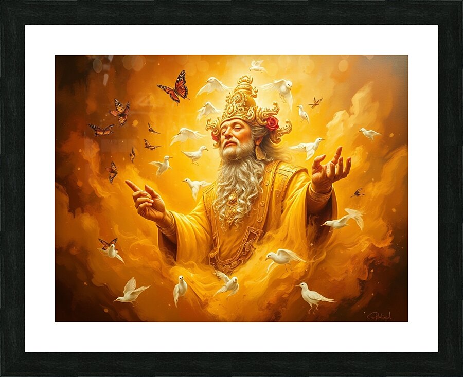 Classic oil painting God Bossa luxuriously resple Picture Frame print