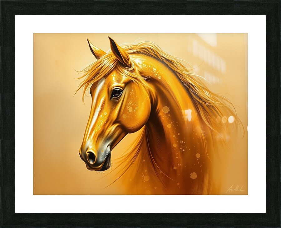 An imaginative artistic painting of a purebred horse Picture Frame print