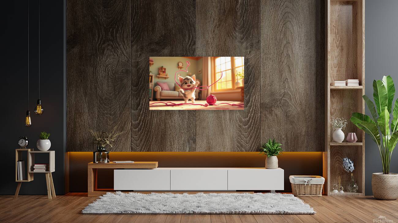 Un Petit Chat Joue Avec Un eybtZ Reproduction